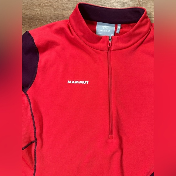Mammut Aenergy Polartec Baselayer Half Zip Long Sleeve Size XL Red and Purple - Picture 5 of 11